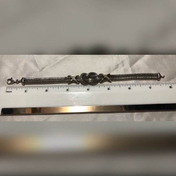 Love Knot Mesh Link Bracelet N925/14k w/ Diamonds - Picture 7 of 8